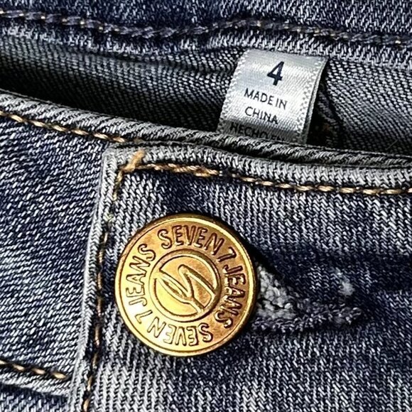 7 For All Mankind Jeans Women's Size 4 Weekend Slim Fit Raw Hem High Rise - Picture 7 of 16